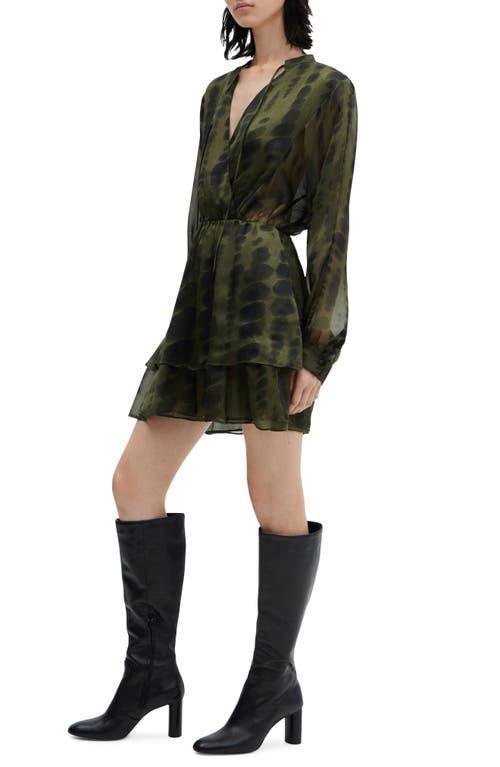 MANGO Tie Dye Long Sleeve Satin Dress Product Image