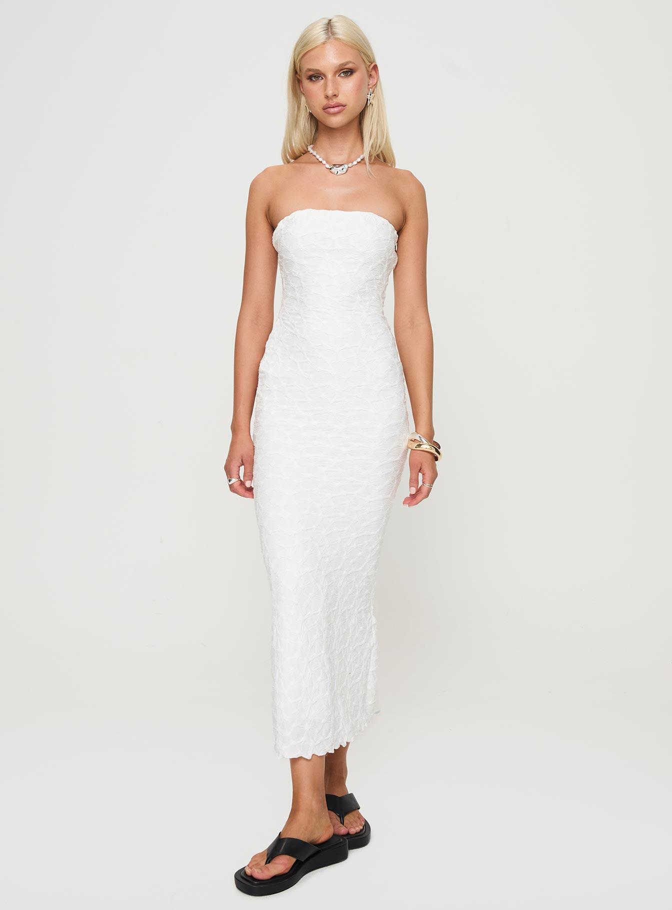 Jaxx Strapless Maxi Dress White Product Image