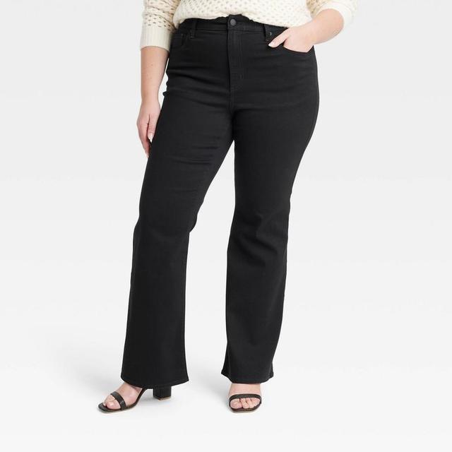 Womens High-Rise Flare Jeans - Universal Thread Black 24 Product Image