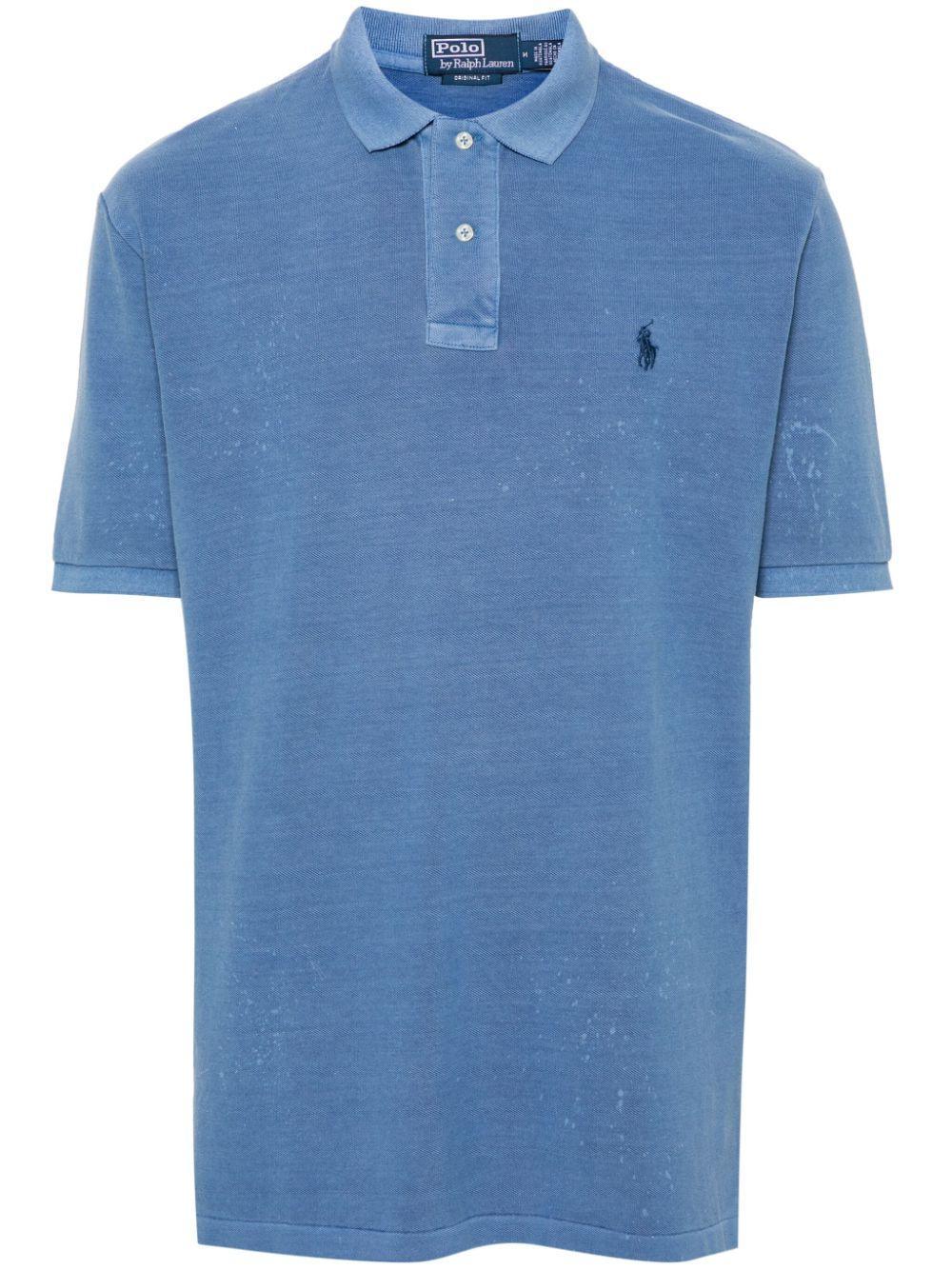 Poloshirt Mit Logo-stickerei In Blau Product Image