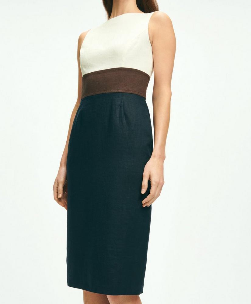 Colorblocked Boat Neck Sheath Dress Product Image