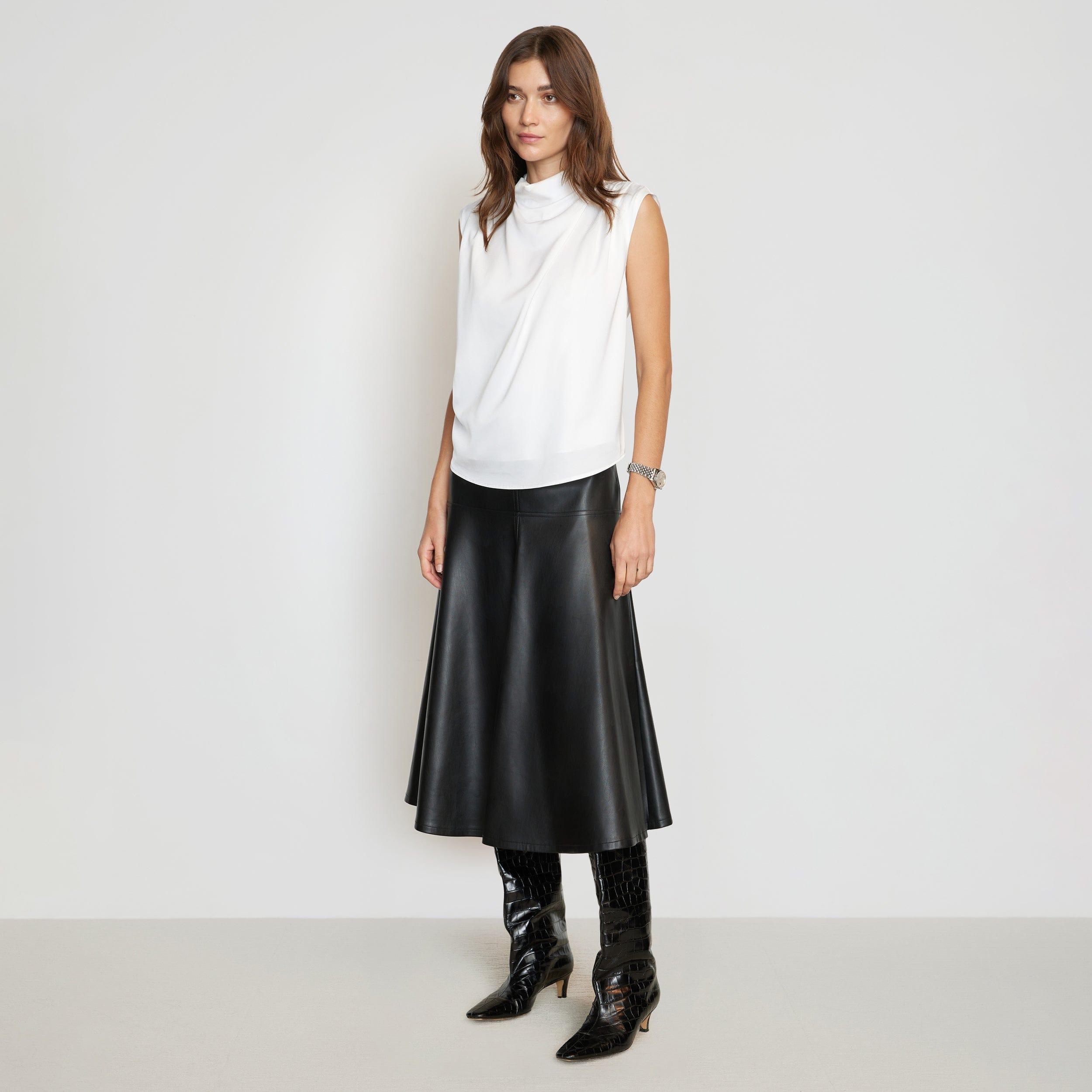 Harley A-Line Vegan Leather Skirt Product Image