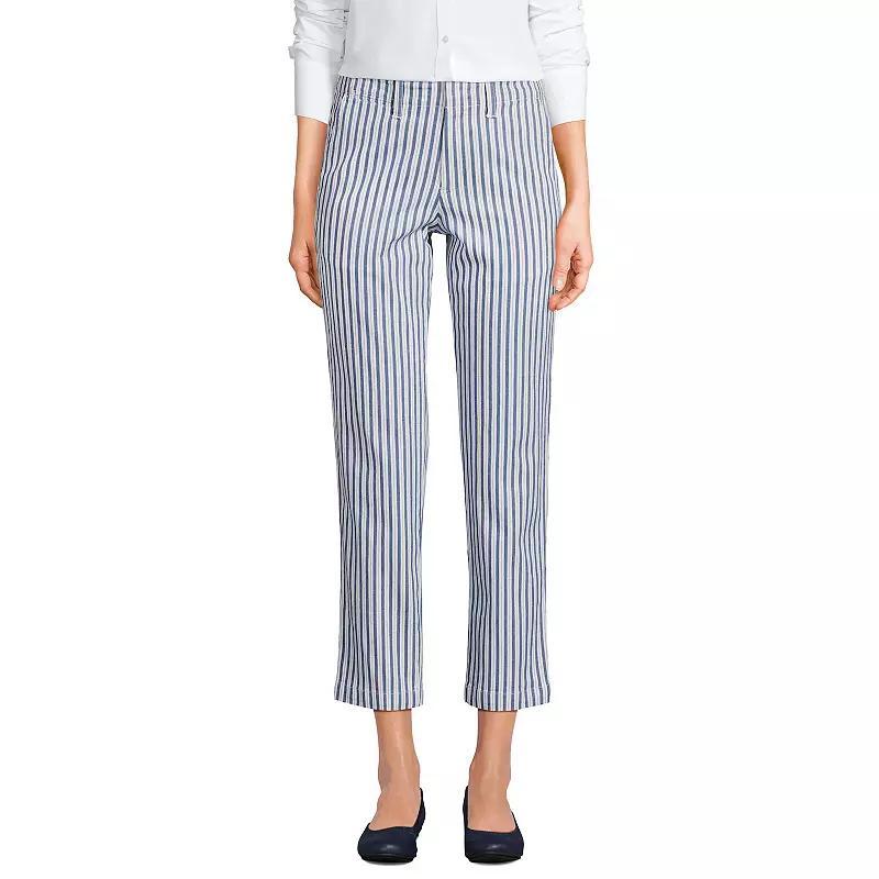 Lands End Womens Mid Rise Classic Straight Leg Chino Ankle Pants Product Image