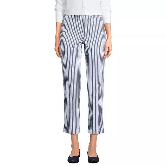 Womens Lands End Mid Rise Classic Straight Leg Chino Ankle Pants Product Image