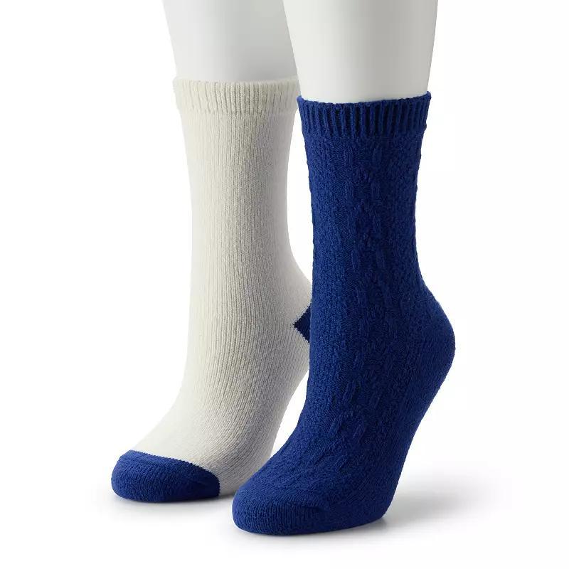 Womens Sonoma Goods For Life 2-pk. Cable Knit Crew Socks Product Image