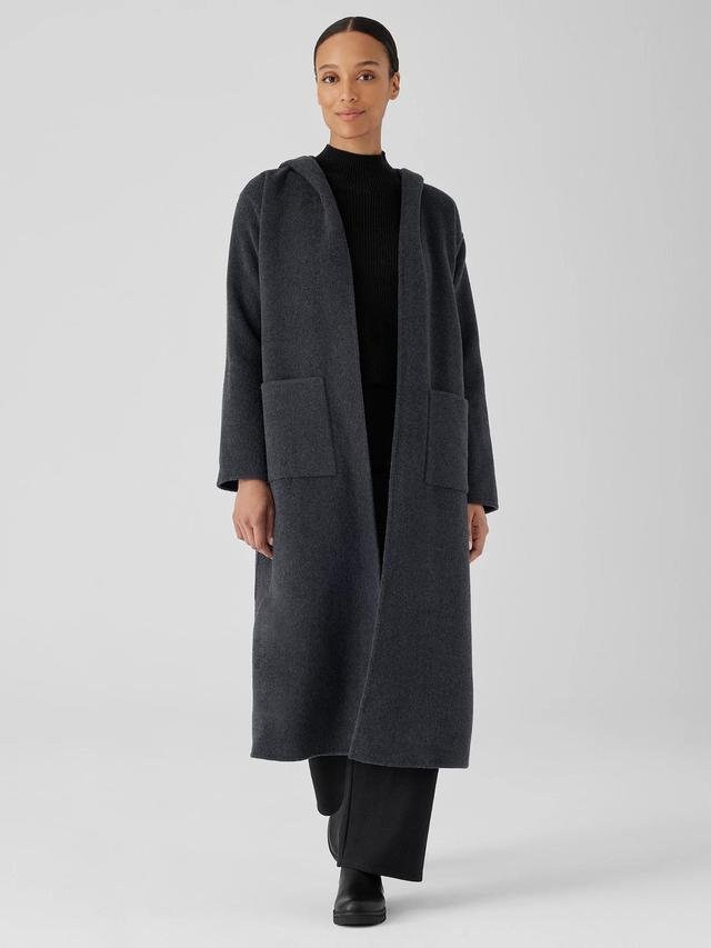 EILEEN FISHER Doubleface Wool Cloud Hooded Coatfemale Product Image