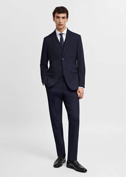 Mango Mens Stretch Fabric Slim-Fit Suit Jacket Product Image