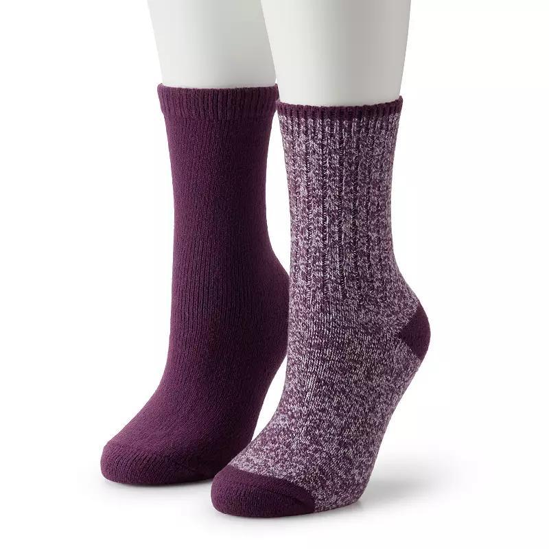 Womens Sonoma Goods For Life 2-pk. Ribbed Marl Crew Socks Product Image