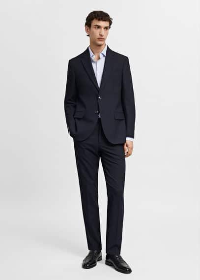 MANGO MAN - Stretch fabric super slim-fit suit pants dark navyMen Product Image