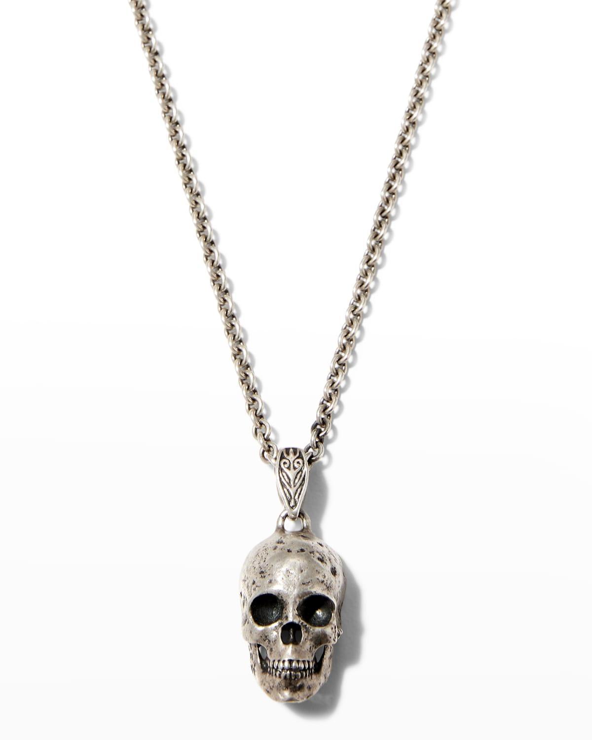 John Varvatos Distressed Skull Pendant Necklace Product Image