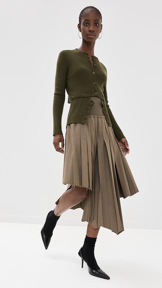 ROKH Ribbed Pleated Skirt | Shopbop Product Image