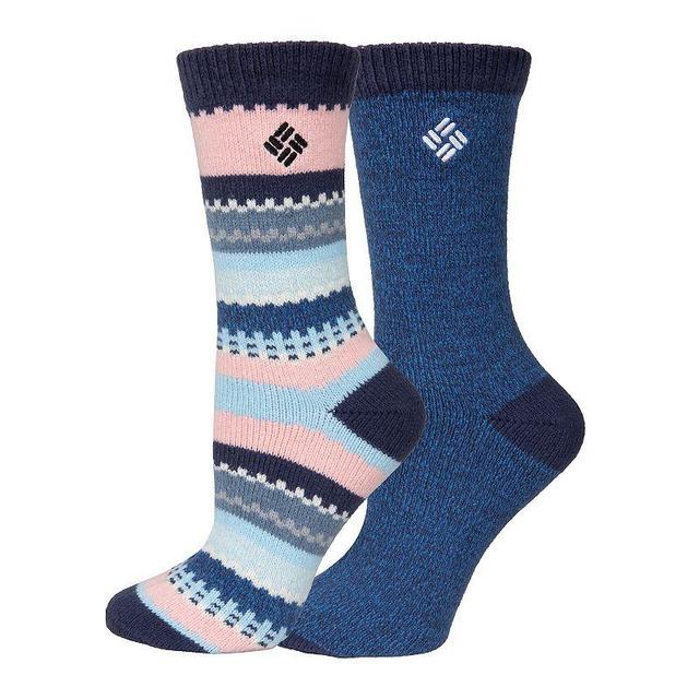 Womens Columbia 2-Pack Super Soft Scallop Stripe Crew Socks Product Image