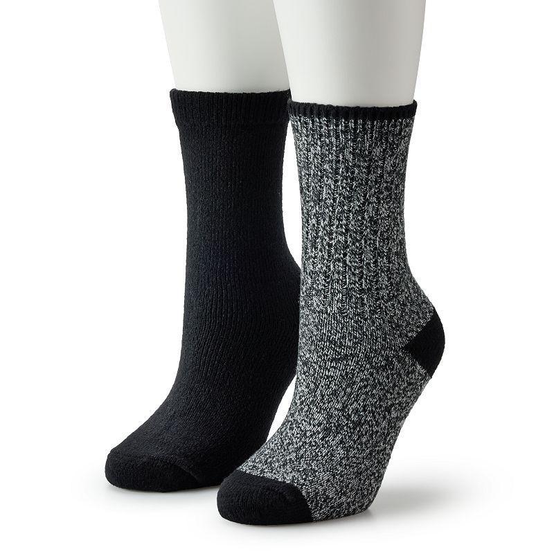 Womens Sonoma Goods For Life 2-pk. Ribbed Marl Crew Socks Product Image