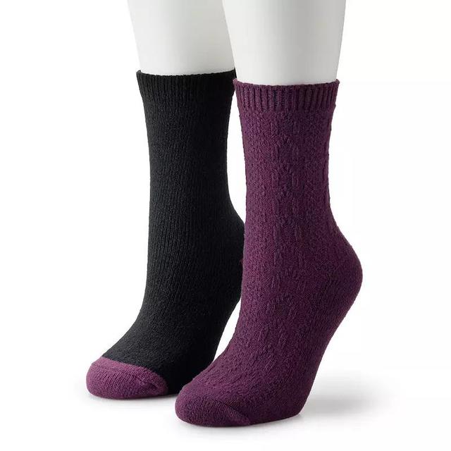 Womens Sonoma Goods For Life 2-pk. Cable Knit Crew Socks Product Image