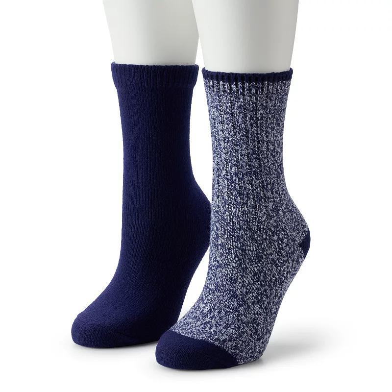 Womens Sonoma Goods For Life 2-pk. Ribbed Marl Crew Socks Product Image