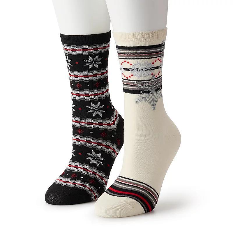 Womens 2-Pack Snowflake Fairisle Crew Socks Product Image