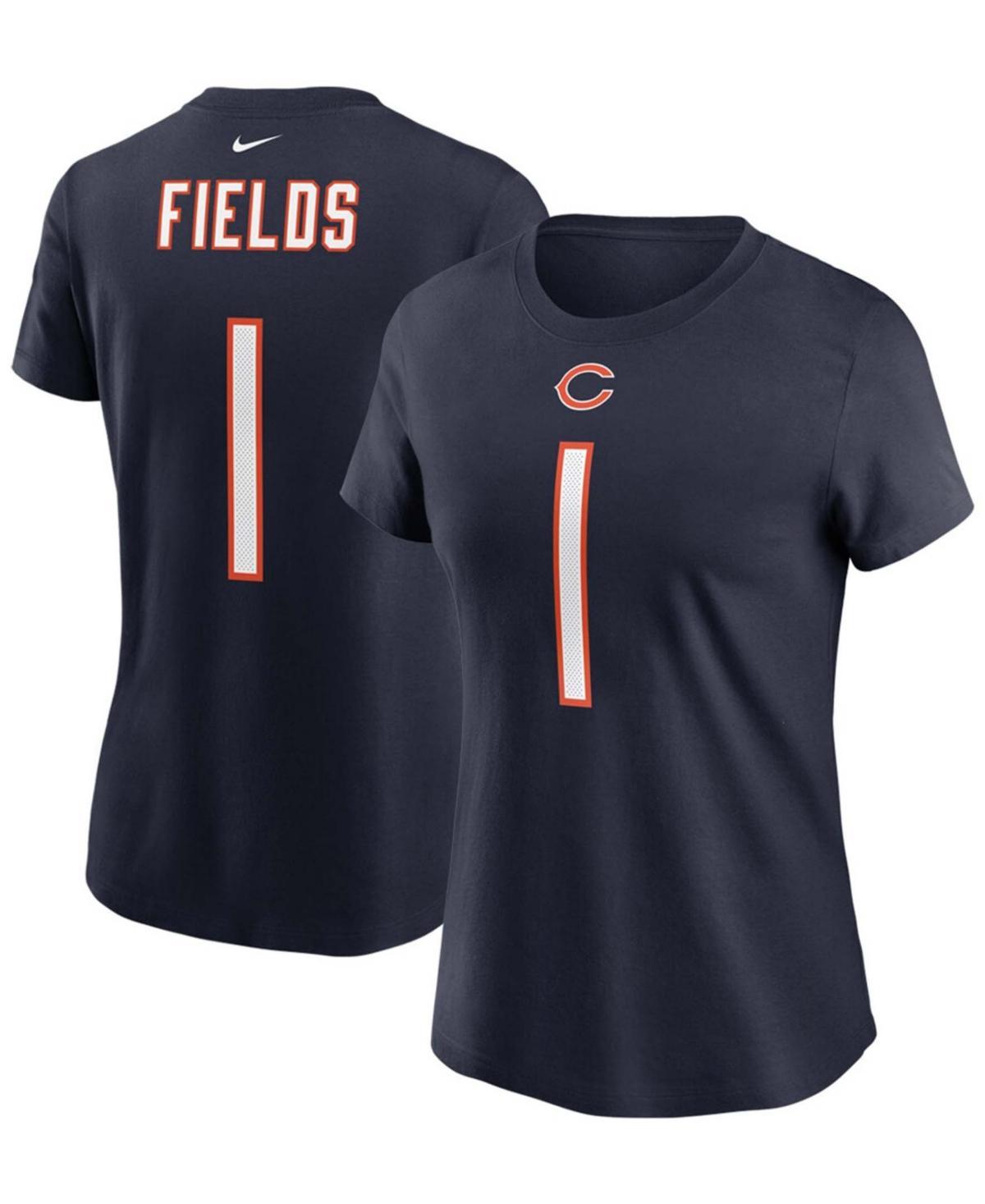 Womens Nike Justin Fields Chicago Bears 2021 NFL Draft First Round Pick Player Name & Number T-Shirt Blue Product Image