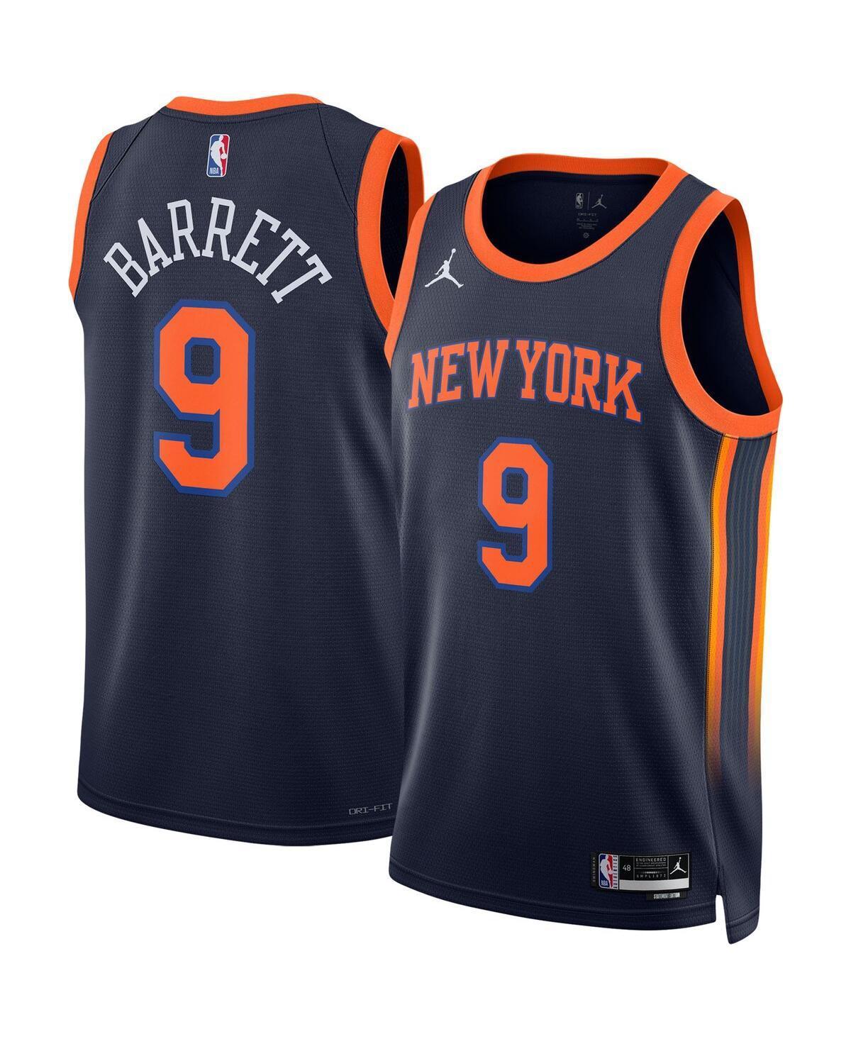 Mens Jordan Rj Barrett Navy New York Knicks Swingman Jersey - Statement Edition - Navy Product Image