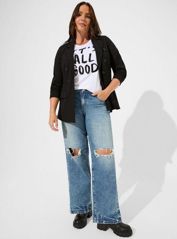 Perfect Wide Leg Vintage Stretch Mid Rise Jeans Product Image