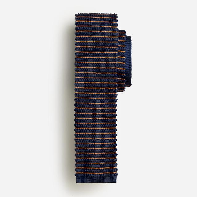 Italian silk knit tie in stripe Product Image