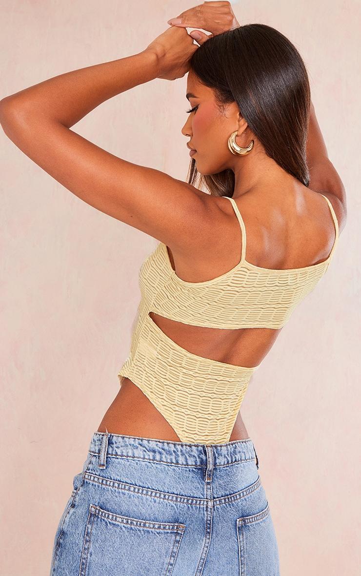 Stone Textured Strappy Open Back Bodysuit Product Image