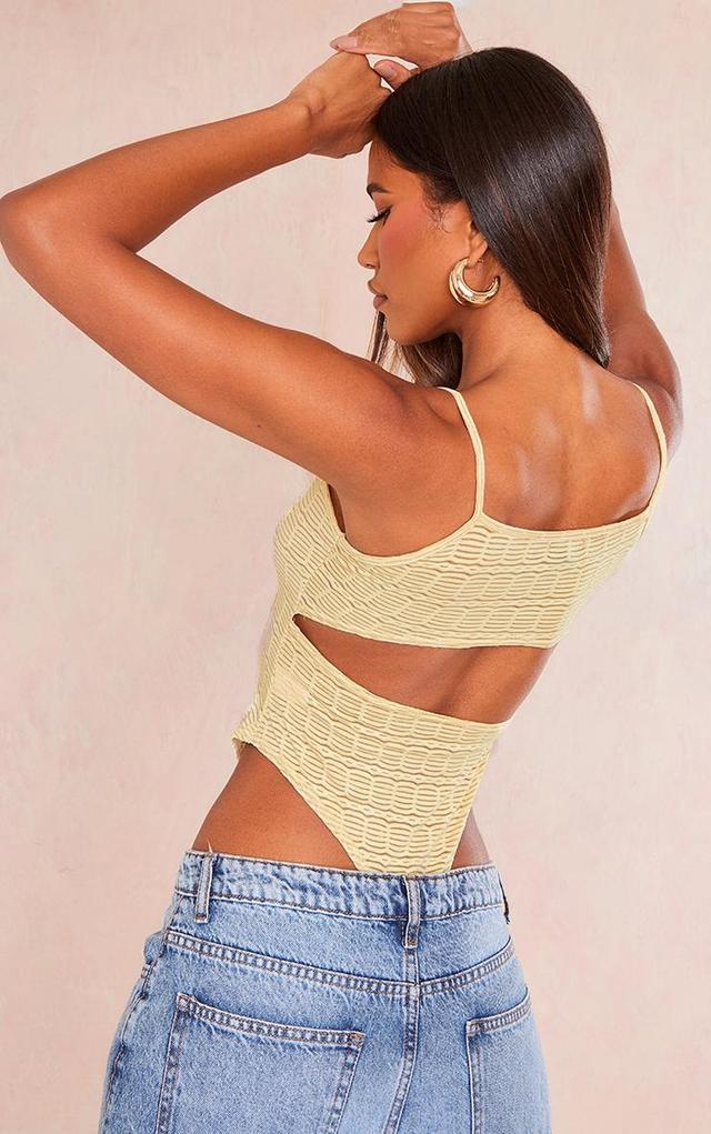 Stone Textured Strappy Open Back Bodysuit Product Image