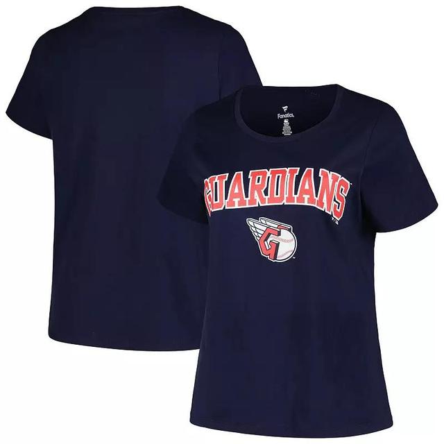 Womens Profile Navy Cleveland Guardians Plus Size Arch Logo T-Shirt Grd Blue Product Image