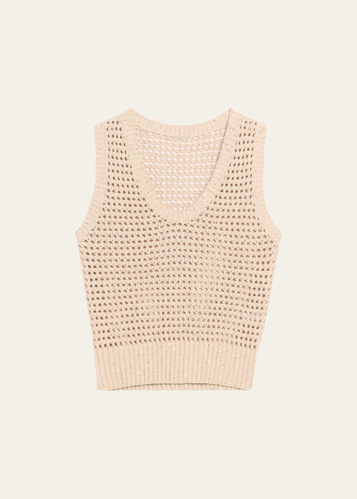 Womens Cotton Dazzling Net Knit Top Product Image