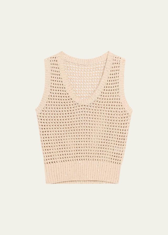 Womens Cotton Dazzling Net Knit Top Product Image