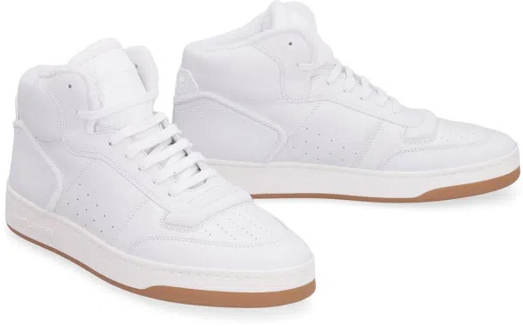 Men's Sl80 Tonal Leather Mid-top Sneakers In White Product Image