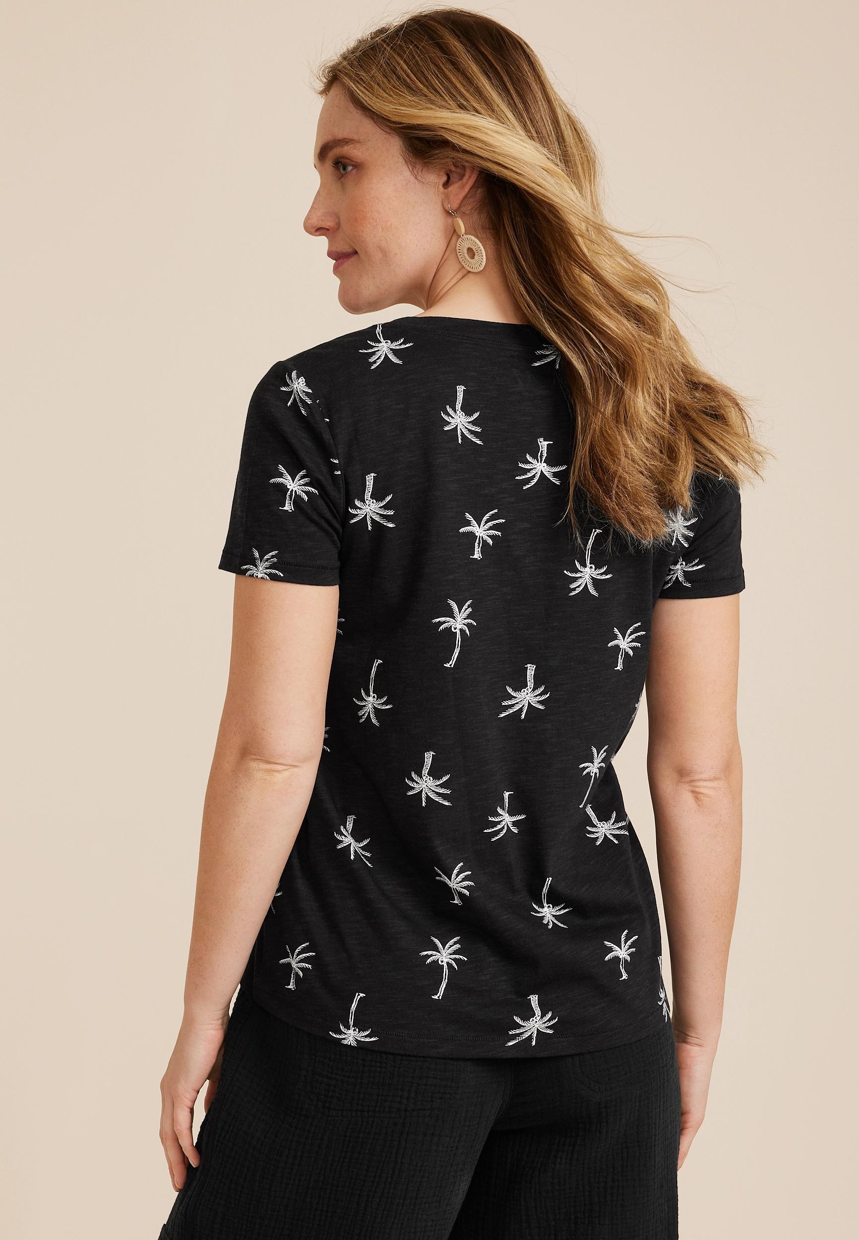 24/7 Dawson Palm Tree V Neck Tee Product Image