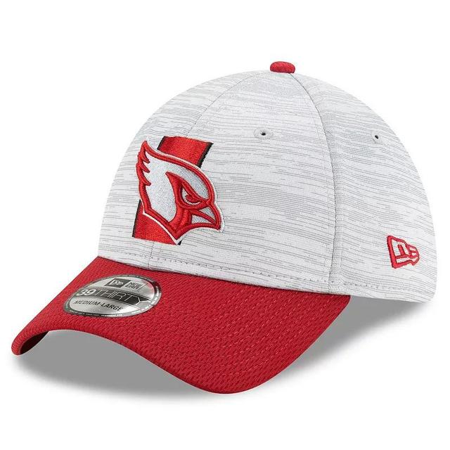 Mens New Era Gray/Cardinal Arizona Cardinals 2021 NFL Training Camp Official 39THIRTY Flex Hat Product Image