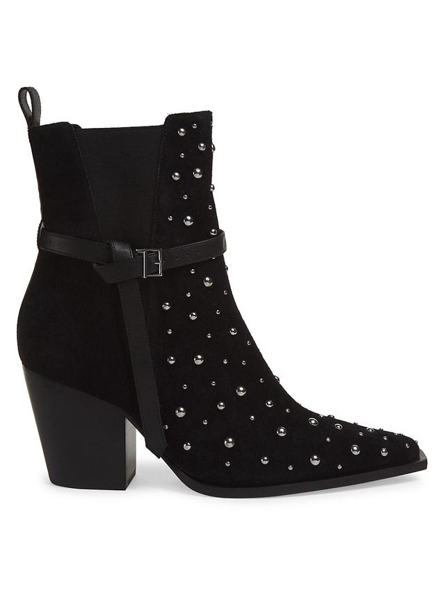 Womens Kelsey 90MM Studded Nubuck Booties Product Image