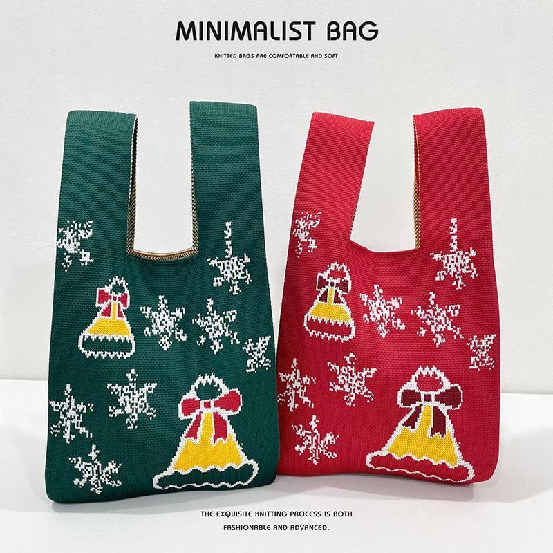 Christmas Print Knit Shopper Bag Product Image