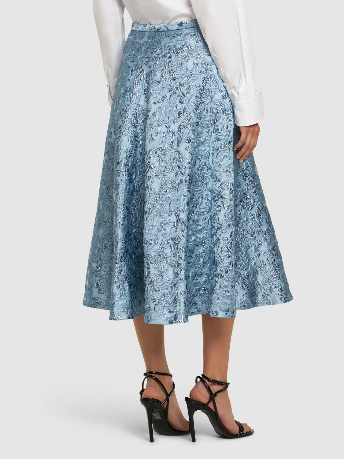 GUCCI Silk Blend Skirt In Glossy Sky Product Image