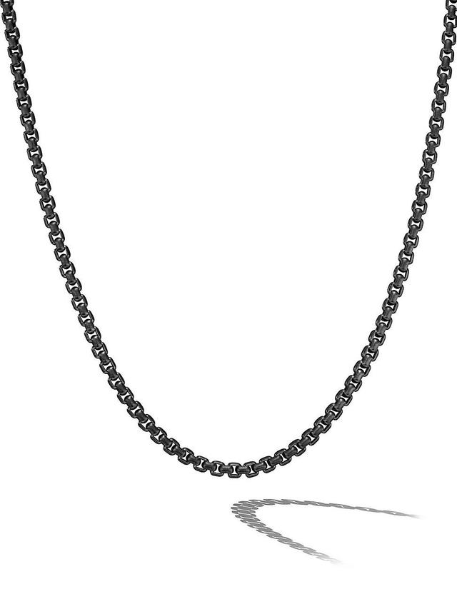 Mens Box Chain Necklace in Stainless Steel and Sterling Silver 5mm Product Image