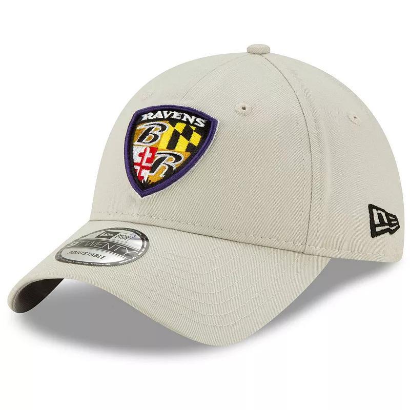 Mens New Era Khaki Baltimore Ravens Shield Playmaker 9TWENTY Adjustable Hat Product Image