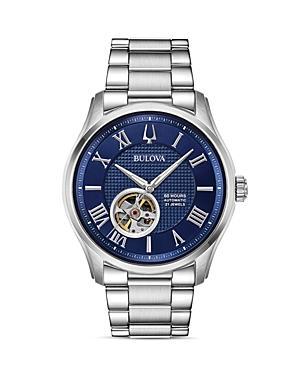 Bulova Mens Wilton Automatic Stainless Steel Watch - 96A218 Silver Tone Product Image