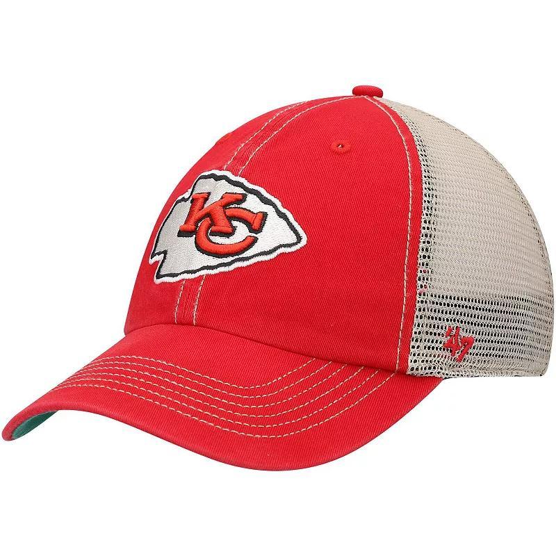 Mens Red Kansas City Chiefs Trawler Trucker Clean Up Snapback Hat - Red Product Image