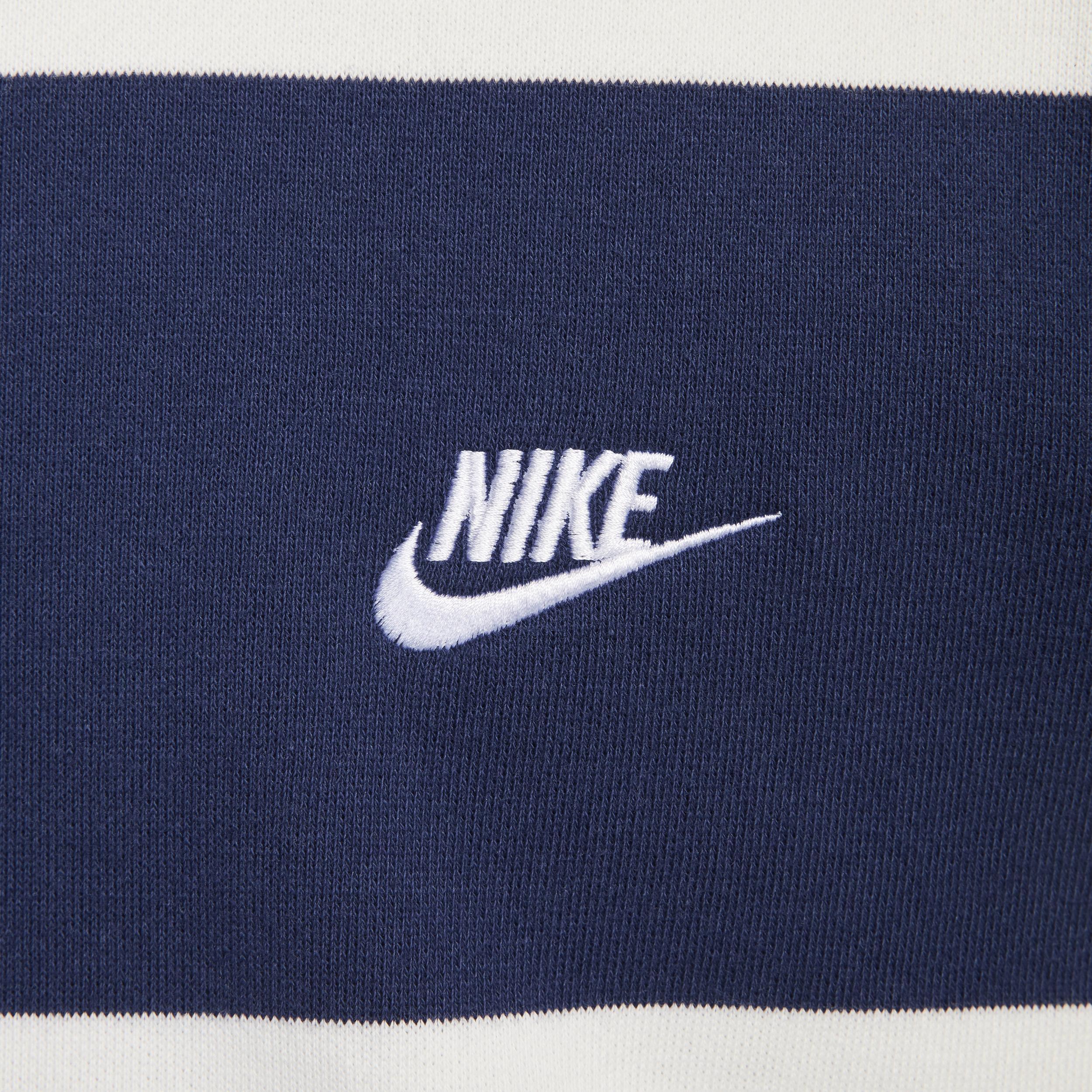 Nike Mens Club Fleece Striped Heavyweight French Terry Crew Product Image