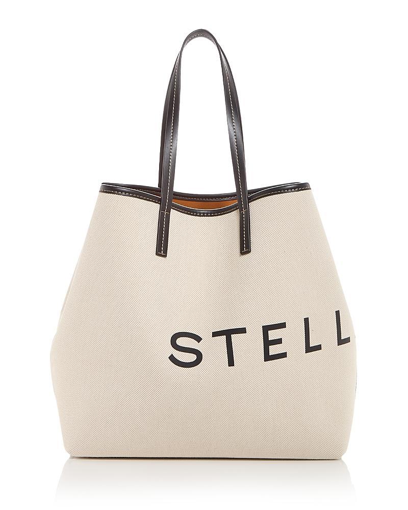 Stella McCartney Salt And Pepper Canvas Tote Bag White.. Product Image