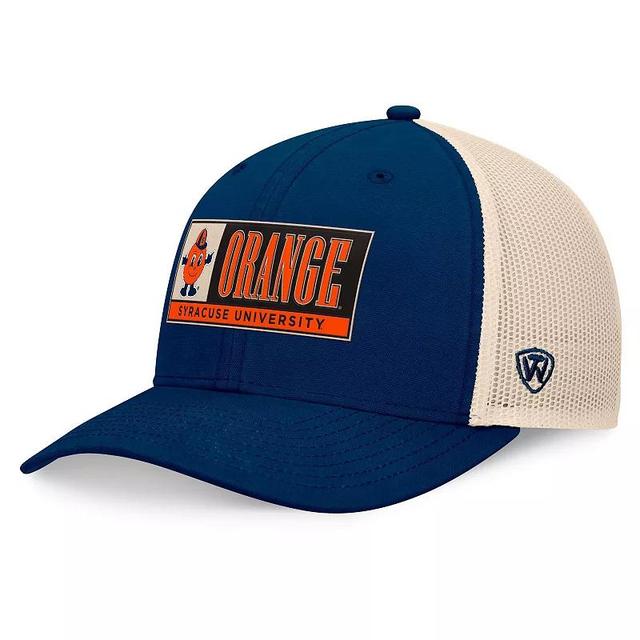 Mens Top of the World /Natural Syracuse Orange Bennett TruckerAdjustable Hat, Blue Product Image