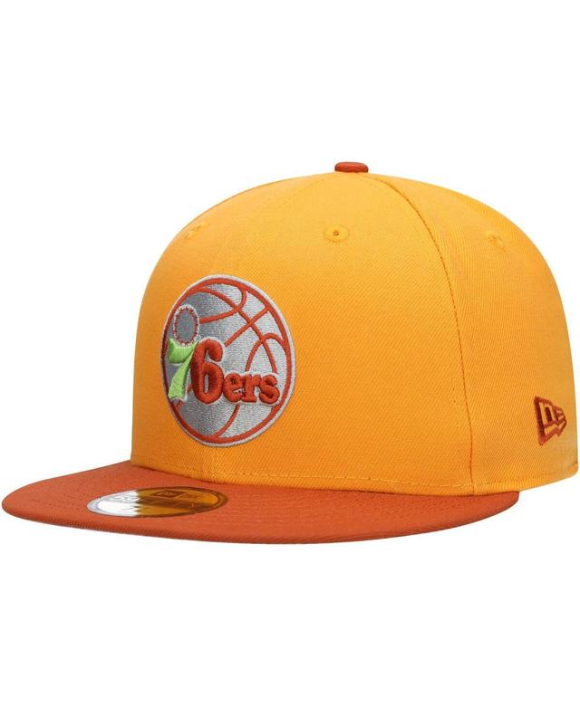 Mens New Era Gold Philadelphia 76ers 59FIFTY Fitted Hat - Gold Product Image