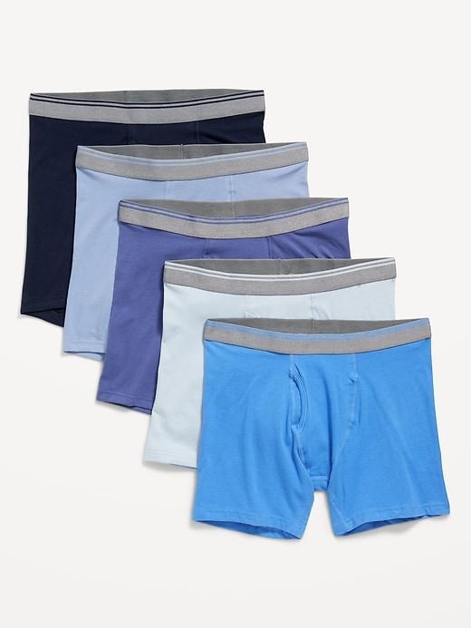 Soft-Washed Built-In Flex Boxer-Brief Underwear 5-Pack -- 6.25-inch inseam Product Image