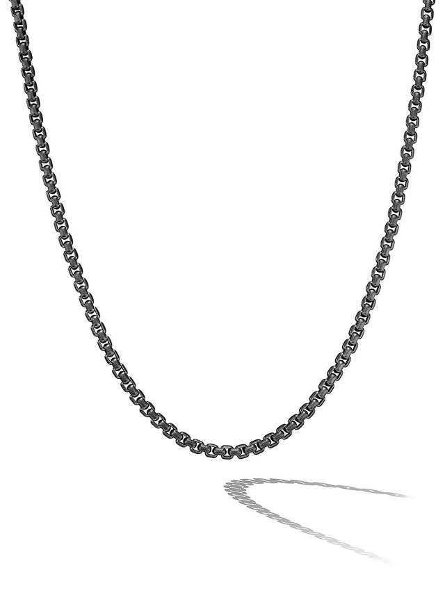 Mens Box Chain Necklace in Stainless Steel and Sterling Silver, 5mm Product Image