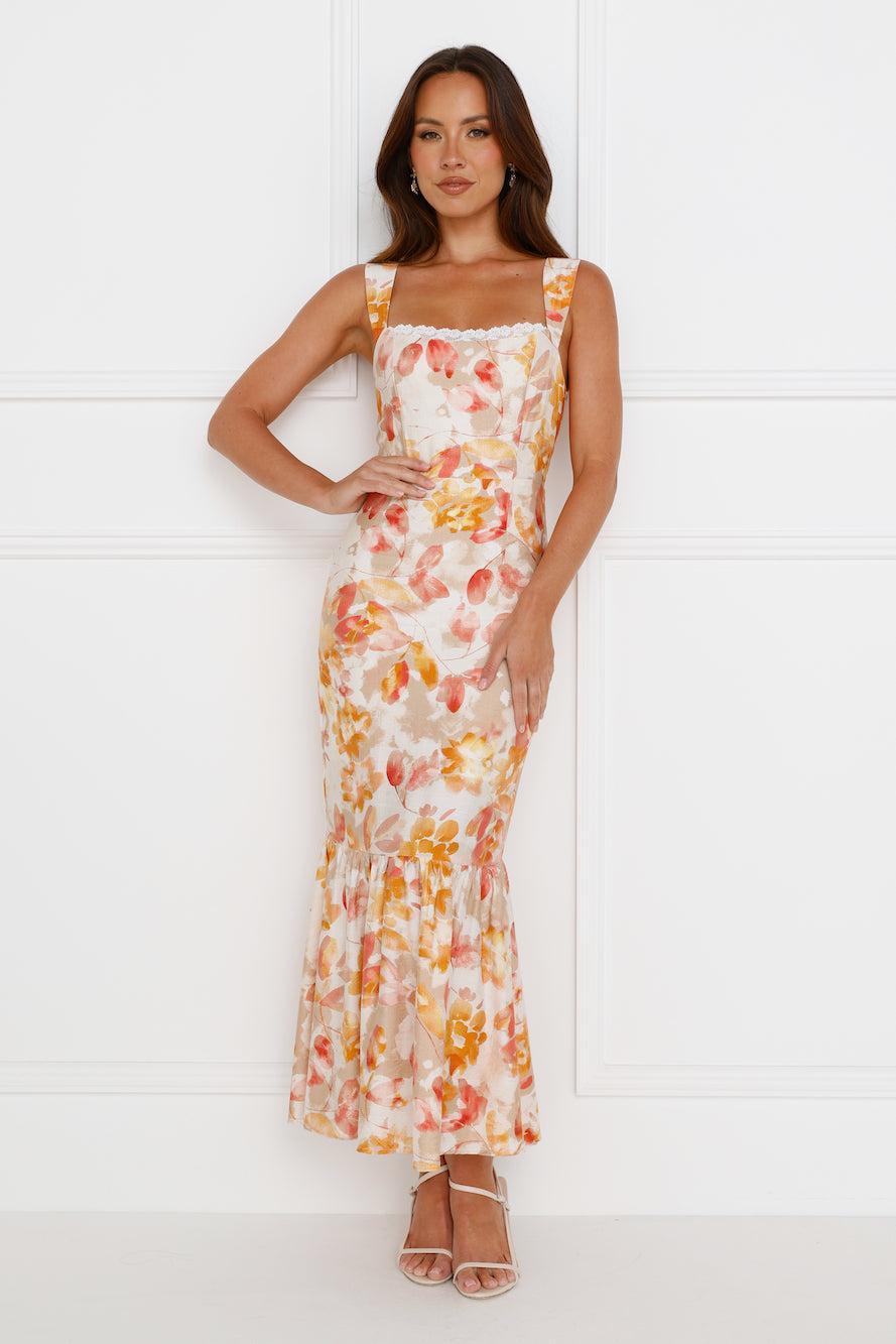 Music To Me Maxi Dress Orange Product Image