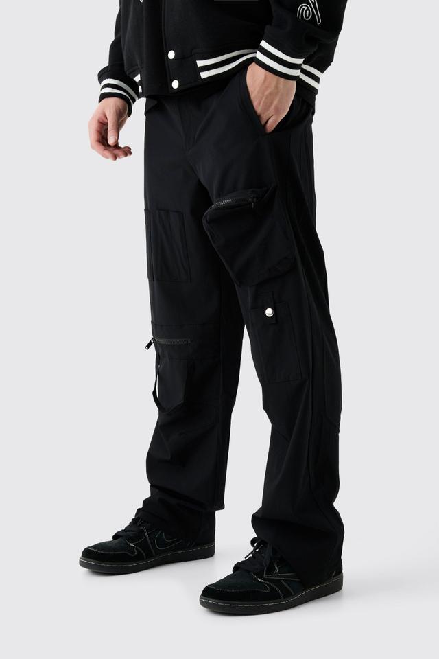 Fixed Waist Relaxed Multi Pocket Cargos | boohooMAN USA Product Image