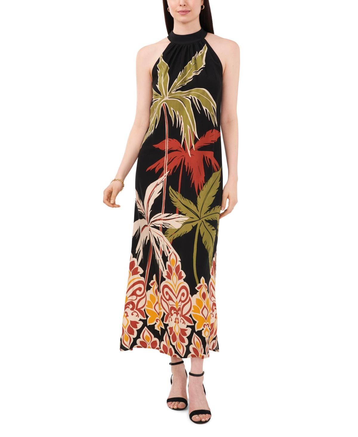 Vince Camuto Womens Printed Halter Maxi Dress Product Image