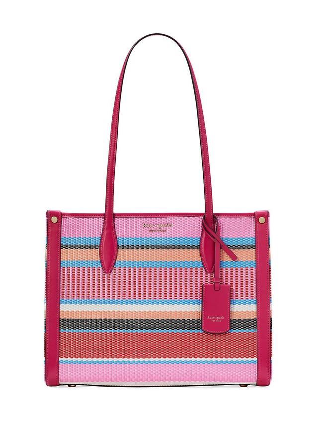 Womens Market Striped Woven Straw Tote Bag Product Image