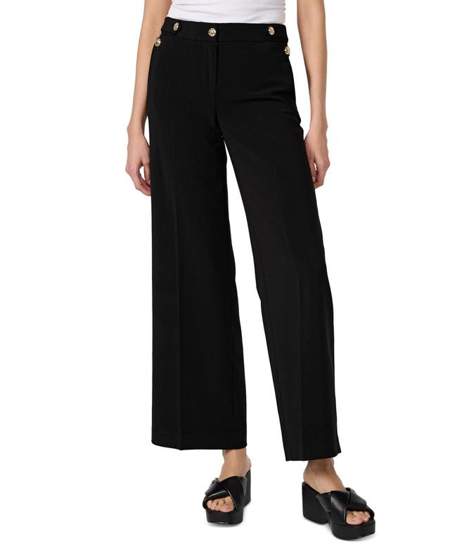 Karl Lagerfeld Paris Womens Button-Detail Suit Pants Product Image